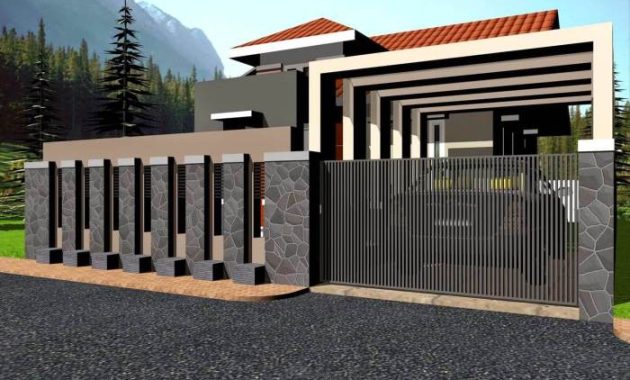 Gambar desain pagar depan rumah minimalis