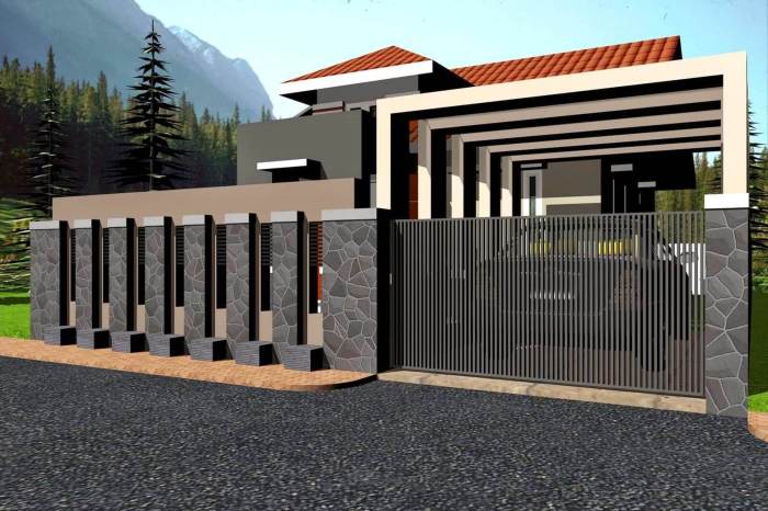 Gambar desain pagar depan rumah minimalis