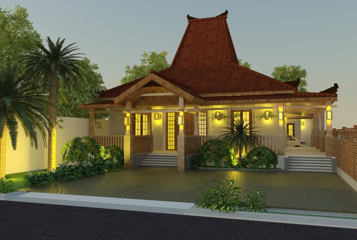 Desain teras rumah joglo modern