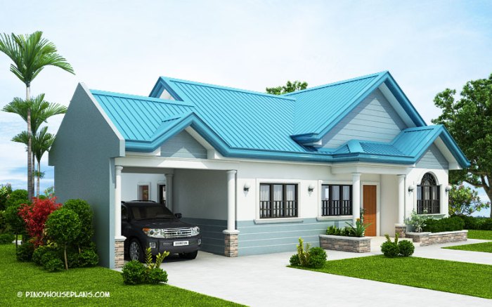 Desain rumah warna biru