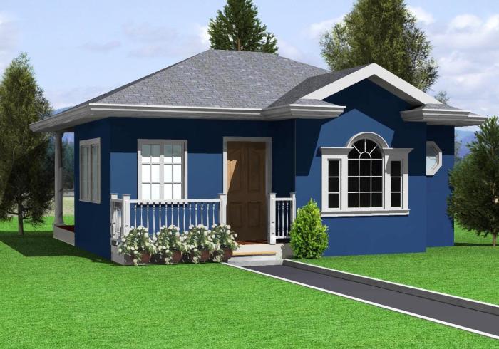 Desain rumah warna biru