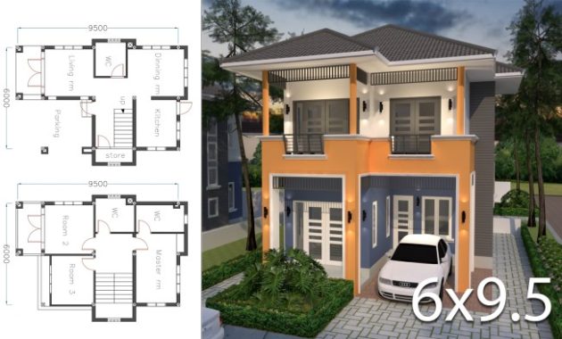 Desain Rumah Ukuran 6×9 3 Kamar Tidur