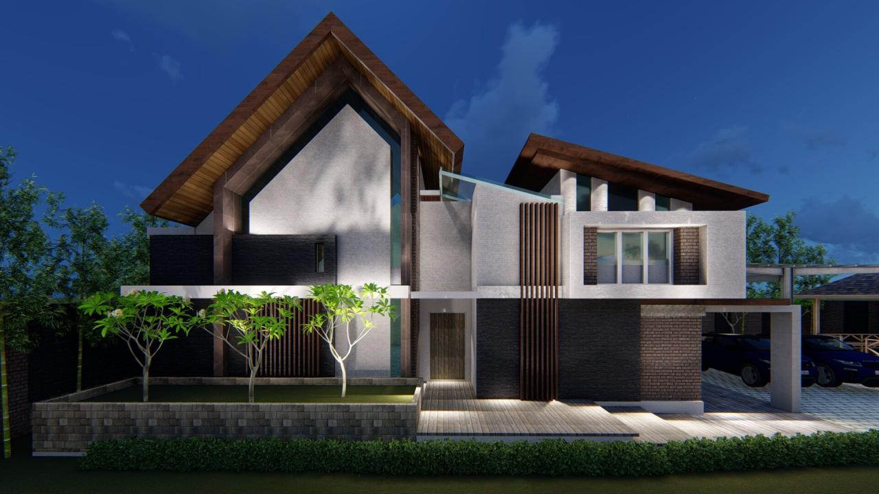 Desain rumah modern tropis minimalis 1 lantai