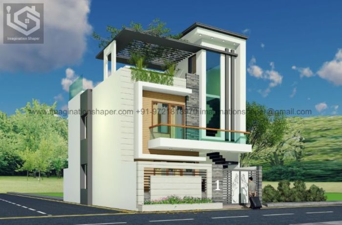 Desain rumah pojok trapesium