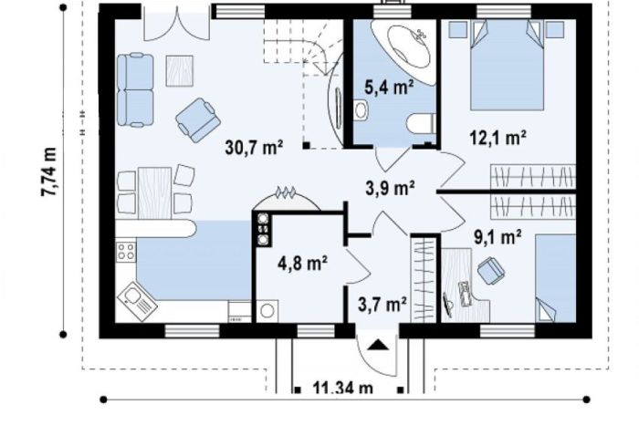 Desain rumah type 72